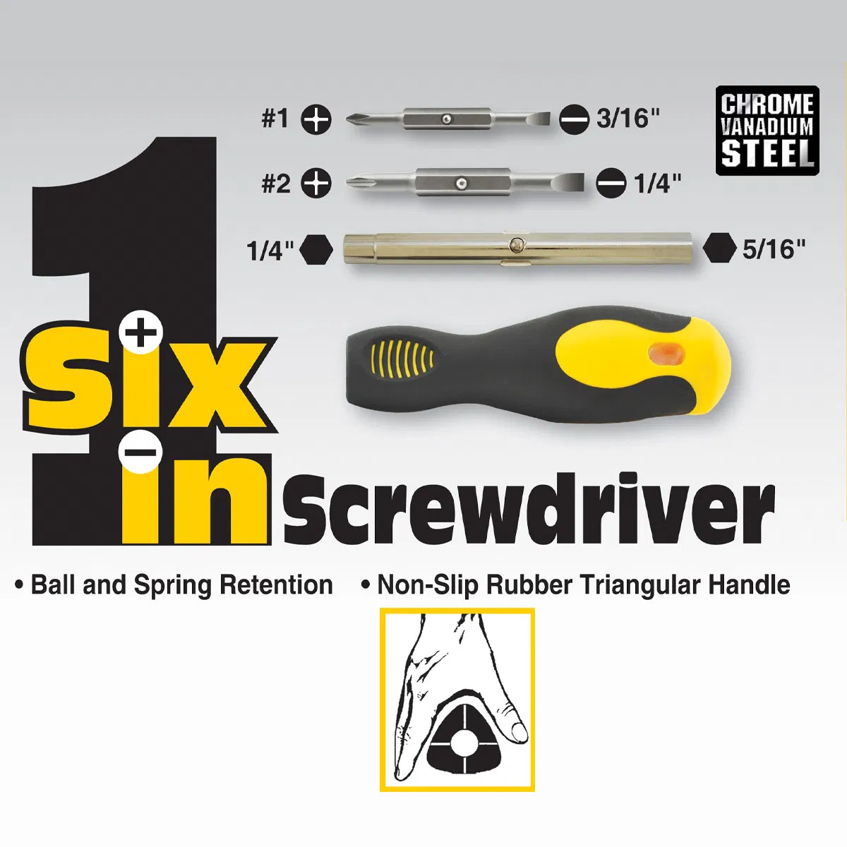 Ivy Classic 6 in 1 Rubber Grip Screwdriver