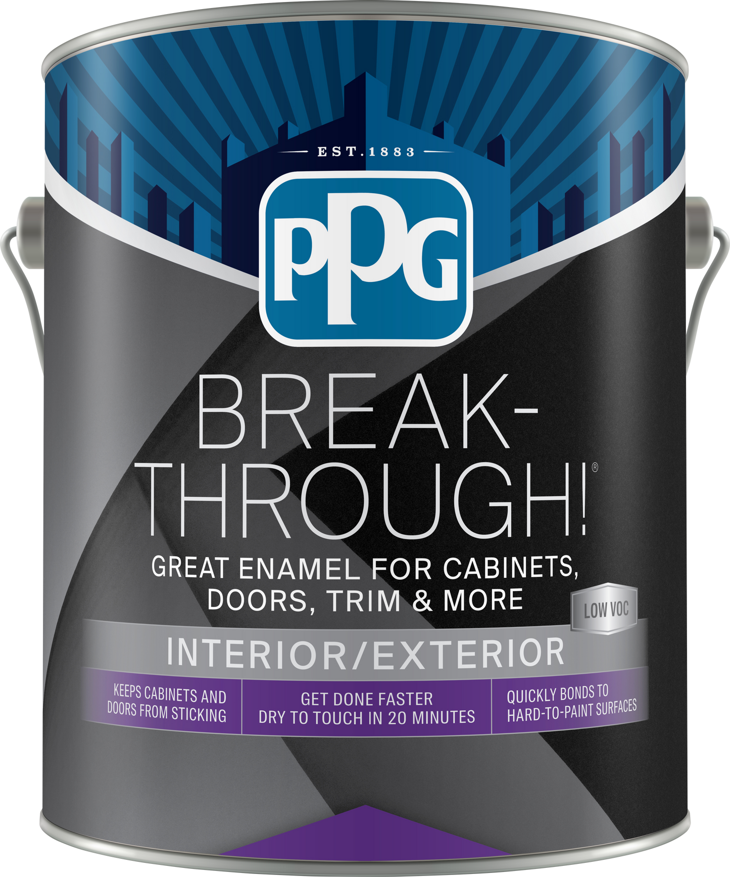 PPG BREAK-THROUGH!® Low VOC Interior And Exterior Door, Trim And Cabinet Paint Semi-Gloss