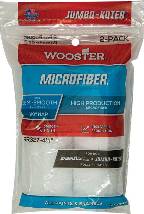 Wooster Jumbo-Koter Microfiber Mini Roller Cover 2 pack