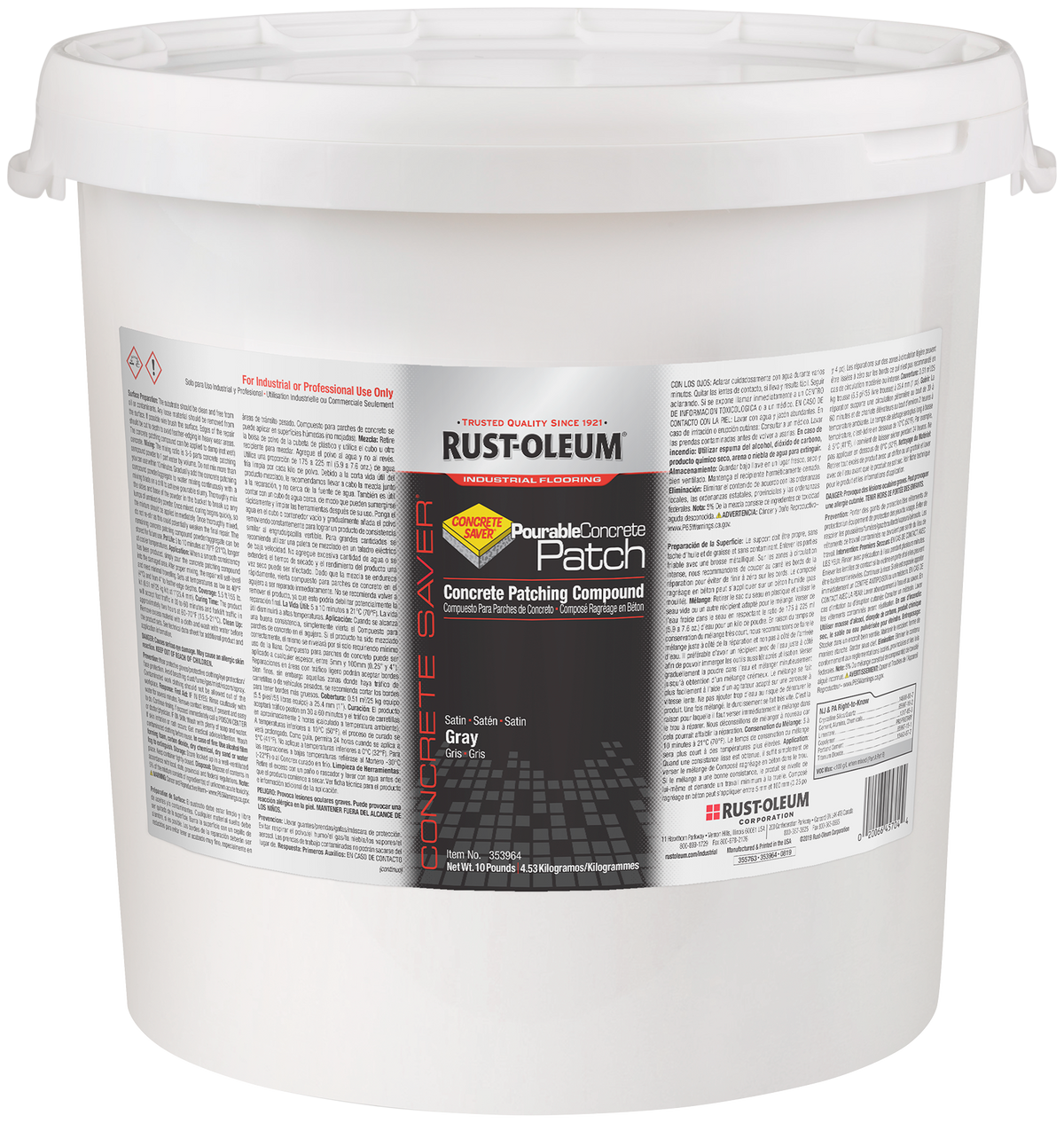 Rust-Oleum Concrete Saver Pourable Concrete Patch, Satin Gray