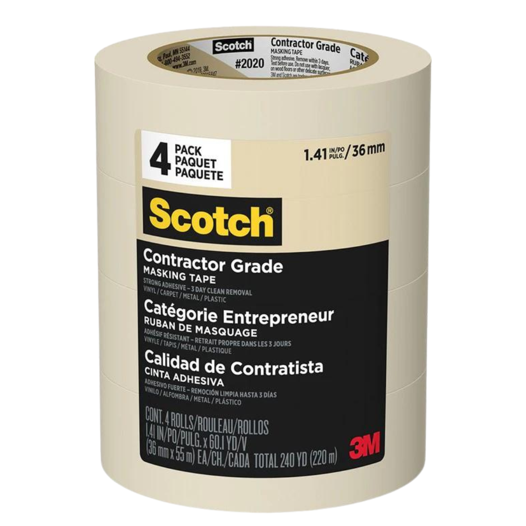 3M Scotch Contractor Grade Masking Tape 1.41" x 60.1yd (48mm)
