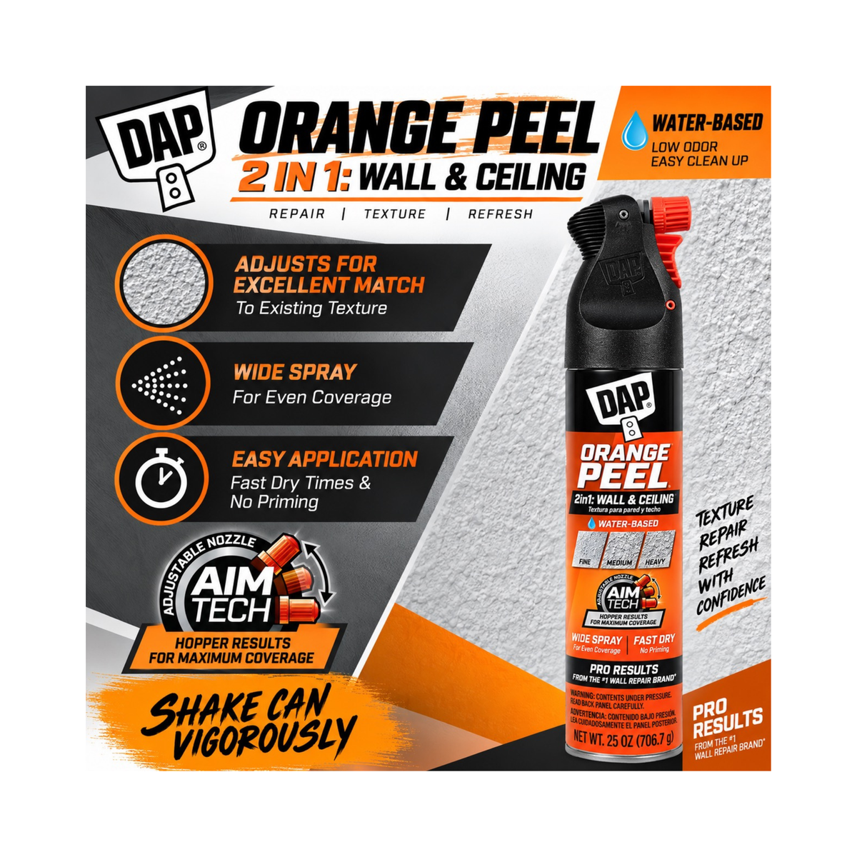 Dap 2in1 Wall & Ceiling Spray Texture 25oz