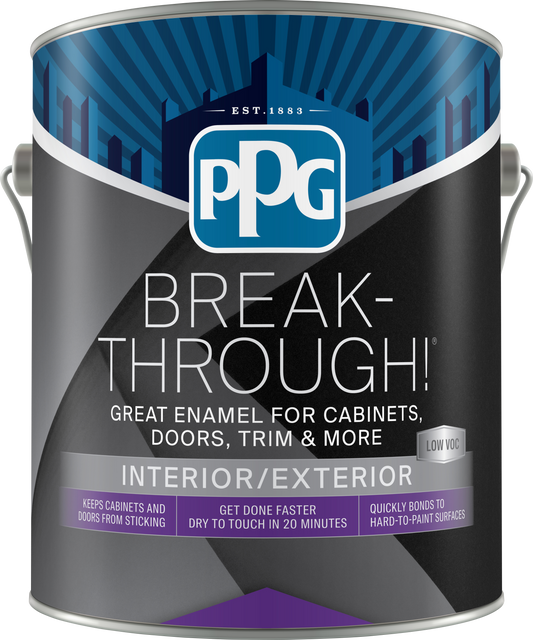 PPG BREAK-THROUGH!® Low VOC Interior And Exterior Door, Trim And Cabinet Paint Semi-Gloss