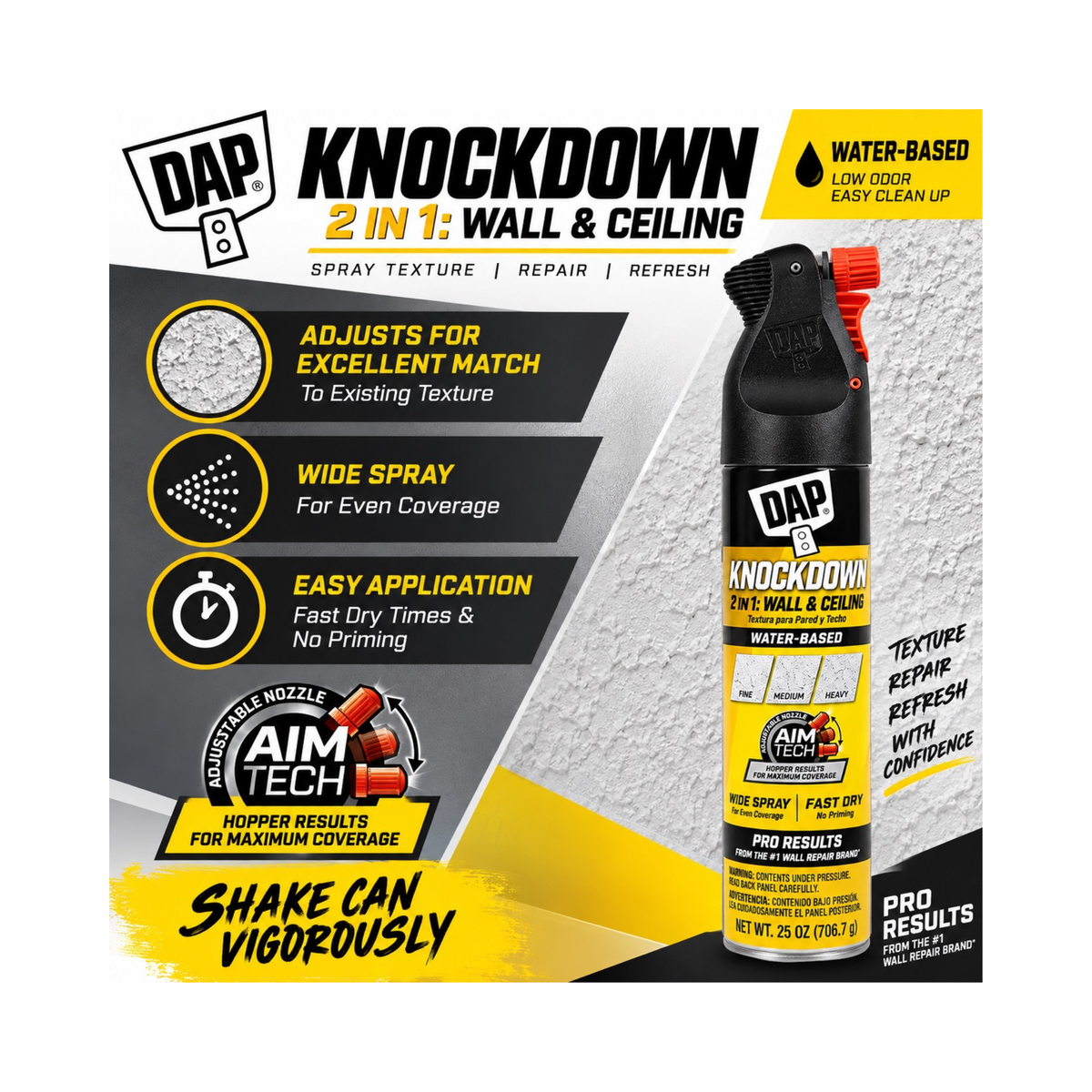 Dap 2in1 Wall & Ceiling Spray Texture 25oz