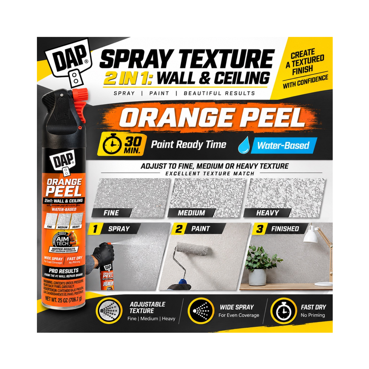Dap 2in1 Wall & Ceiling Spray Texture 25oz