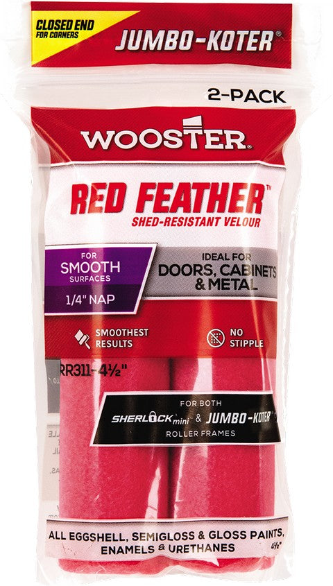 Wooster Red Feather Jumbo-Koter Mini Roller Cover 2 Pack