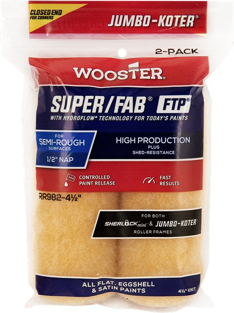 Wooster Super/Fab FTP Jumbo-Koter Roller Cover 2 Pack